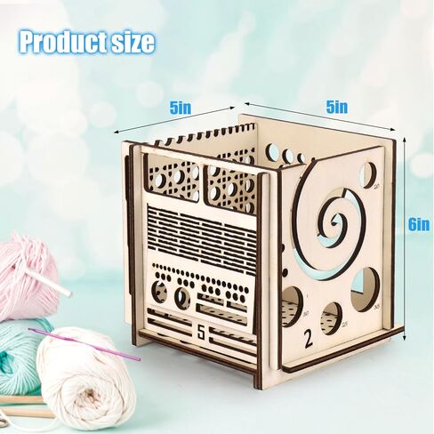 وعاء غزل خشبي الكل في واحد من Palksky، أوعية غزل الحياكة للكروشيه، حامل غزل كبير جدًا، أداة حياكة متعددة الوظائف، هدايا كروشيه in Kuwait