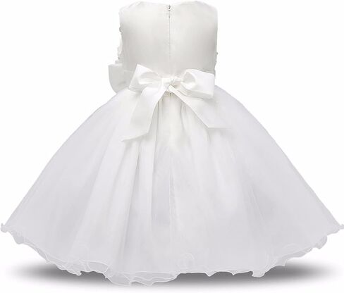 Little Girls Flower Formal Wedding Bridesmaid Party Dress Size 6 (3-4 Years), White in Saudi Arabia