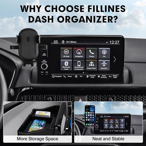 FIILINES Dashboard Storage Tray & Phone Holder Compatible with Honda CR-V 2023 2024 (Fit 9" Touch Screen) Dash Center Console Organizer Cell Phone Mount Interior Accessories in Saudi Arabia