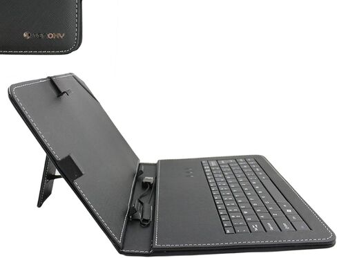 حافظة جلدية للكمبيوتر اللوحي مقاس 9 بوصة مزودة بلوحة مفاتيح/حامل/قلم سعة للكمبيوتر اللوحي مقاس 9 بوصات (لوحة مفاتيح USB صغيرة، أسود) in Kuwait