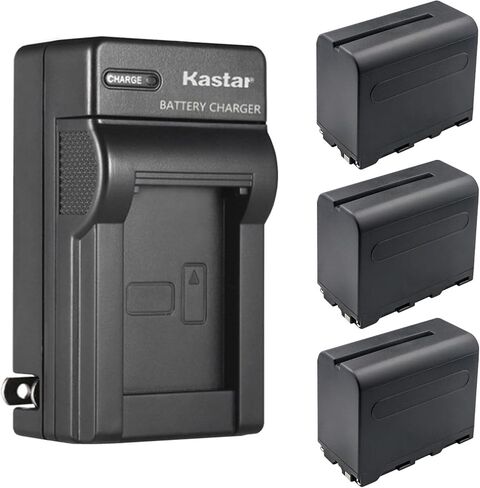 Kastar 3-Pack NP-F960 / NP-F970 استبدال بطارية وشاحن حائط تيار متردد لشاشة DC-55 5.5 بوصة احترافية 4K HDMI على الكاميرا، وشاشة DC70 II 7 بوصة على الكاميرا، وشاشة DC70 EX 7 بوصة 4K LCD على الكاميرا in Saudi Arabia