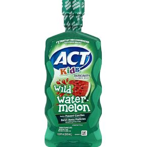 Act Kids Mouthwash Wild Watermelon Fluoride Rinse 16.9 Ounces (2 Pack)
