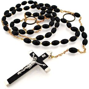 Archabbey Rosaries Large Benedictine Monks Rosary with Black Wood Beads
