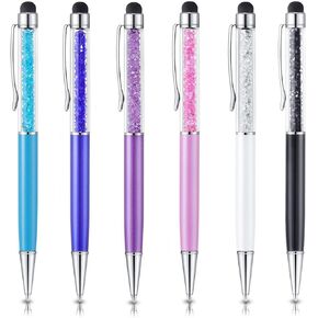 Stylus Pens for Touch Screens, OKRAY 6 Pack Ballpoint Pen with Stylus Tip Black Ink Stylus Pen Compatible with iPad/Tablet, E-Book Reader, iPhone, Android, Samsung and More Touch Screen Devices