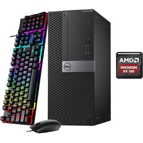 Dell OptiPlex 5050 Mini Tower Gaming Desktop Computer PC with AMD Radeon RX 550 Graphics core i7-6700 16GB DDR4 512GB SSD, Wi-Fi, Bluetooth, Windows 10 Pro (Renewed)