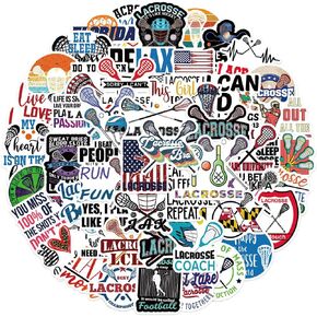 50 Pieces Lacrosse Stickers Cheer Decals Waterproof Stickers Present, Motivational Positive Stickers for Water Bottle Laptop Car Phones