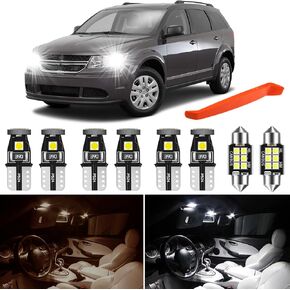 Interior LED Bulbs Kit Map Dome Trunk Lights Package Replacement for Dodge Journey 2009-2012 2013 2014 2015 2016 2017 2018 2019 2020+ Free Install Tool,6000K Super Bright White