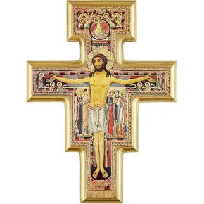 Assisi Collection-San Damiano Wooden Crucifix with Hanger, 10-Inch