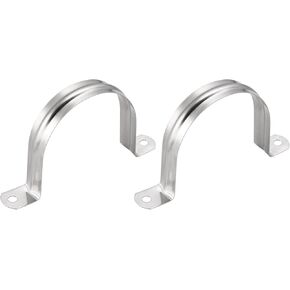 Pipe Straps Clamp (70mm/2.76") 2pcs, 304 Stainless Steel U Tube Tension Clip Bracket - for Plumbing Pipeline Wire