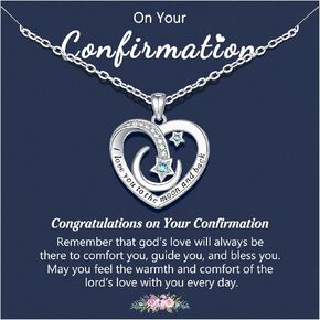 UPROMI To My Granddaughter/Daughter/Niece Gifts Necklace, Birthday Christmas Valentines‘ Day Gifts, I Love You to The Moon and Back Necklace Jewelry