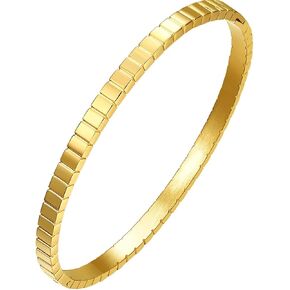 Jude Jewelers 4mm Stainless Steel Classic Plain Stackable Open Clasp Bangle Bracelet