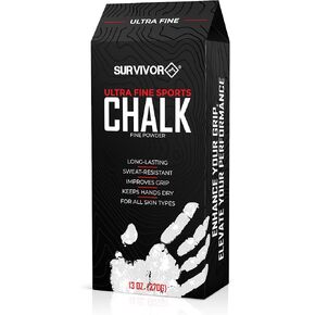 SURVIVOR Gym Chalk - 13oz Ultra Fine Climbing Chalk, Lifting Chalk, Gymnastics Chalk - Pure Magnesium Carbonate Hand Chalk Powder, Weightlifting Chalk Gym - Rock Climbing Chalk for Weightlifting & Gym