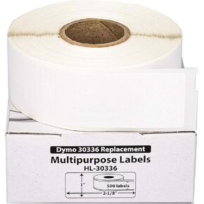 HOUSELABELS Compatible DYMO 30336 Multipurpose Labels (1 x 2-1/8) with Removable Adhesive Compatible with Rollo, DYMO LW Printers, 12 Rolls / 500 Labels per Roll