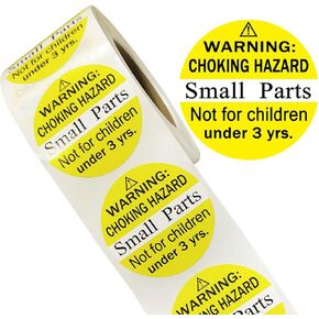 Choking Warning Labels,1.5 inch Warning Choking Hazard Small Parts Not for Children Under 3 Years Stickers Adhesive Labels for Packing Shipping(500 Pcs)