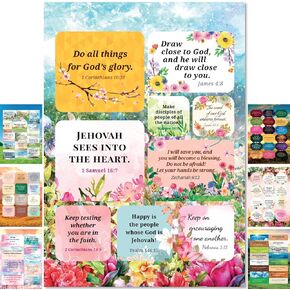 -2pack- English 90 Labels JW Premium Bible Verses Stickers Jehovah Witness Pioneer Gifts Ideas for Accessories Note Letter Supplies Jehovah's Witnesses JW.org Convention