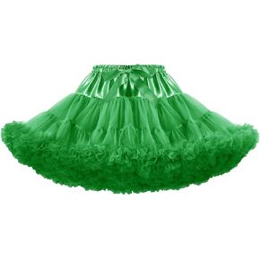 dgdgbaby Tulle Petticoats for Women Elastic Waist Chiffon Petticoat Party Cosplay Underskirt Multi-Layer Puffy Tutu Skirt