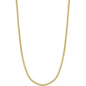 Kooljewelry 14k Solid Yellow Gold 1.4 mm Popcorn Chain Necklace (16, 18, 20, 22, 24 or 30 inch)
