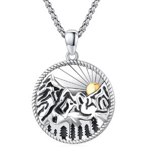 قلادة جبلية للرجال والنساء S925 من الفضة الاسترلينية قلادة جبلية طبيعة جبلية قلادة مجوهرات هدايا للمخيمين والمتسلقين والمتنزهين هدية عيد الميلاد in Kuwait