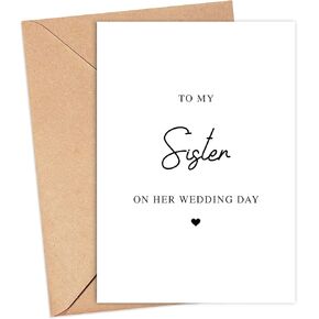 Arezzaa To My Sister On Her Wedding Day Card - Daughter Wedding Card - Gift For Bride - Sister Of Bride - Best Friend - Best - Maid Of Honor, 5 x 7 inches
