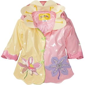 Lotus Flower Kids Rain Jacket, All Weather, Yellow & Pink (US Sizing)