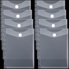 8 Pcs 7 x 9.25 Inches 9 Disc Medium Size discbound Pocket dividers Envelope Binder Planner Accessories Pocket Dividers Inserts Discbound Notebook Supplies for Office School Work Organizer