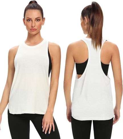 Ullnoy Workout Tank Tops for Women Running Muscle Tanks Sleeveless Loose Fit Gym Yoga Sport Shirts 3-5 Pack in Kuwait