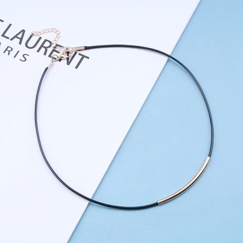 Vintage Leather Choker Necklace Gold Bar Choker Necklace Short Black Leather Bar Necklace Boho Necklace Jewelry for Women and Girls (Gold) in Kuwait