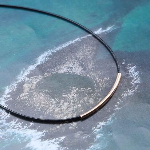 Vintage Leather Choker Necklace Gold Bar Choker Necklace Short Black Leather Bar Necklace Boho Necklace Jewelry for Women and Girls (Gold) in Kuwait