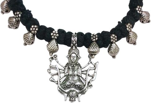 athizay black Necklace choker with statement Pendant Tribal inspired Black and Silver Jewelry for women Handcrafted beaded chokers with bold Pendant in Saudi Arabia