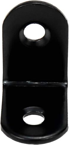 دعامات زاوية يمنى سوداء 90 درجة بفتحتين دعامات زاوية معدنية صغيرة للخشب، دعامة على شكل حرف L مع براغي، 20 × 20 × 2 مم، عبوة من 12 قطعة in Kuwait