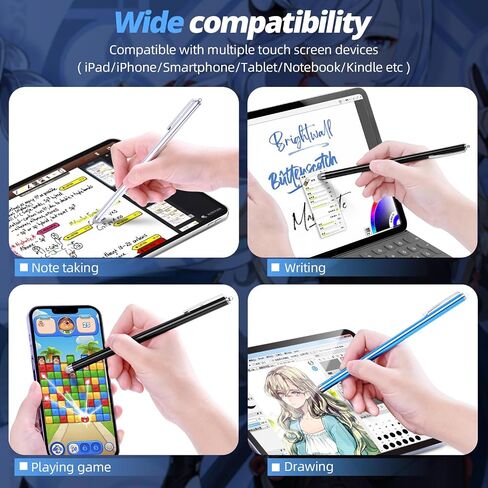 قلم طويل لجهاز iPhone iPad (3 عبوات 185 مم)، قلم شاشة لمس لشاشة اللمس ذات طرف شبكي ذو نقاط دقيقة، زمن استجابة منخفض، قلم شاشة لمس سعوي عالي الدقة in Kuwait