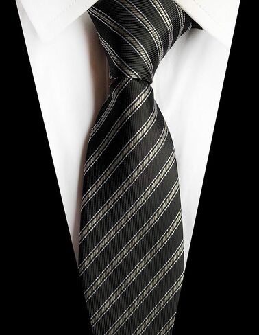 Elfeves Men's Striped Gingham Check Pattern Ties Business Formal Designer Neckties in Kuwait