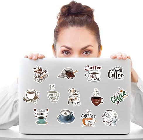 50 قطعة من ملصقات القهوة المضحكة، ملصقات القهوة على الجدران، مجموعة ملصقات من الفينيل لزجاجات المياه، دفتر قصاصات الكمبيوتر المحمول، لوح التزلج للأطفال والمراهقين والبالغين لمحبي القهوة in Kuwait