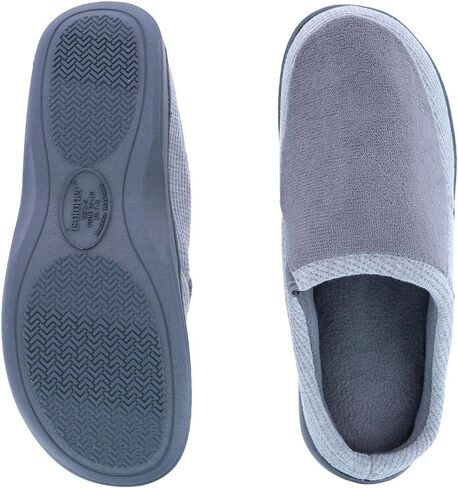 isotoner Men's Microterry and Waffle Travis Slip-on Hoodback Slipper in Kuwait