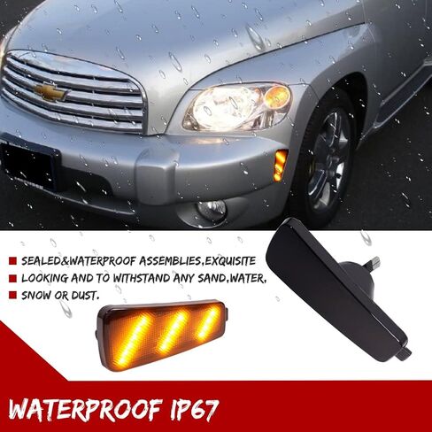 for 2006 2007 2008 2009 2010 2011 Chevrolet HHR Smoked Lens Front & Rear Bumper Corner Side Marker Lights Housing Assembly Kit,4 pcs in Kuwait