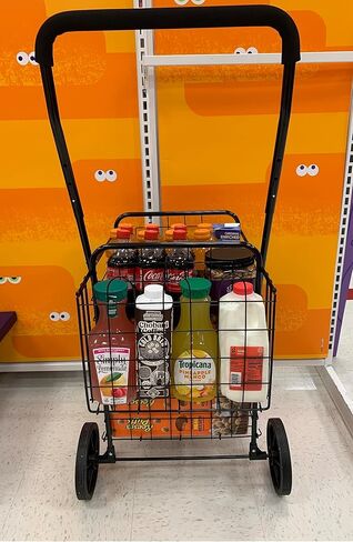 عربة تسوق أدوات البقالة الدوارة Mount Plus SF-118-2 مع سلة مزدوجة | قابلة للطي بسهولة ومحمولة لتوفير المساحة والمتانة الثقيلة | تتحرك بسلاسة في الشوارع والمتاجر والأرصفة وفي الداخل in Kuwait