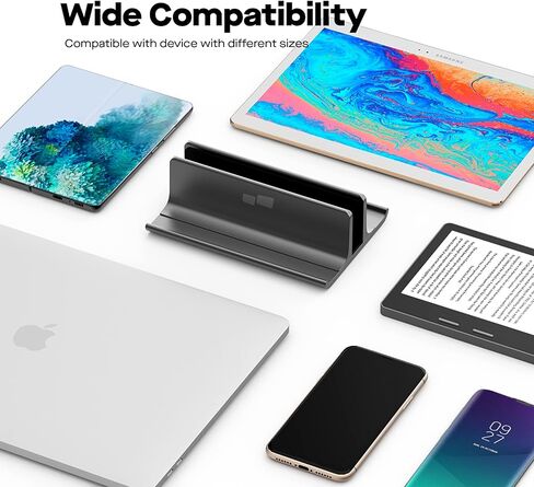 حامل كمبيوتر محمول MP Mobile Pixels بتصميم 3 في 1، حامل ألومنيوم لسطح المكتب قابل للتعديل للهواتف الذكية والأجهزة اللوحية وأجهزة الكمبيوتر المحمولة والكتب (أسود) in Kuwait