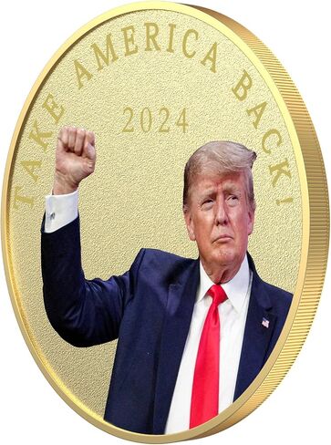 عملة تحدي ترامب 2024 للحملة الرئاسية مجموعة تذكارية لهدايا الوطنيين عملات معدنية مطلية بالذهب للرئيس - استرجع أمريكا - تمثال شعلة الحرية - في الله نثق in Saudi Arabia