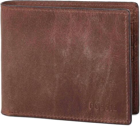 Fossil Men's Derrick Leather RFID-Blocking Bifold Passcase with Removable Card Case Wallet for Men in Saudi Arabia