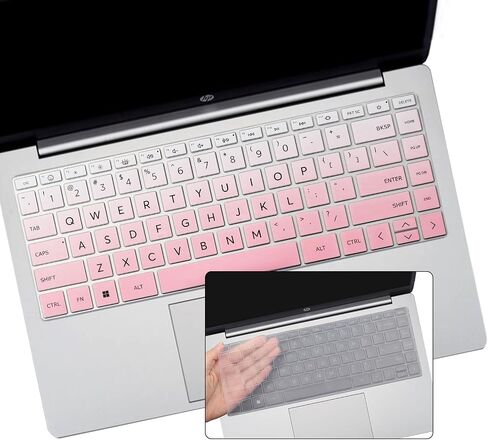 2 PCS Keyboard Cover for 2023 2022 HP Laptop 14 14-em 14-ES 14-ep 14-ek 14-ed 14t-eh100 14z-em000 em0047nr 14t-es000 es0013dx es0033dx 14t-ep000 ep0097nr Laptop Keyboard Protector Skin-Black+Clear in Saudi Arabia