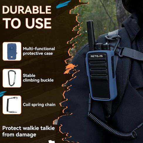 Retevis RA55 Mountain Radios, 148g Noise Reduction 2 Way Radio, 1200mAh Rocky Walkie Talkies Long Range, Carabiner Clip, Rechargeable Two Way Radios for Mountaineering, Climbing, Camping 2 Pcs in Saudi Arabia