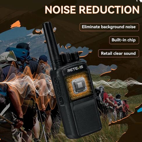 Retevis RA55 Mountain Radios, 148g Noise Reduction 2 Way Radio, 1200mAh Rocky Walkie Talkies Long Range, Carabiner Clip, Rechargeable Two Way Radios for Mountaineering, Climbing, Camping 2 Pcs in Saudi Arabia