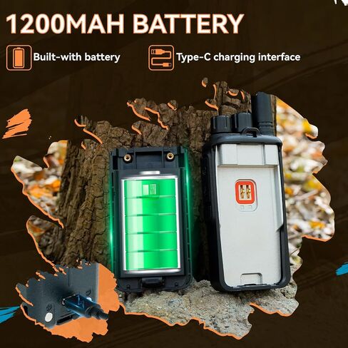 Retevis RA55 Mountain Radios, 148g Noise Reduction 2 Way Radio, 1200mAh Rocky Walkie Talkies Long Range, Carabiner Clip, Rechargeable Two Way Radios for Mountaineering, Climbing, Camping 2 Pcs in Saudi Arabia
