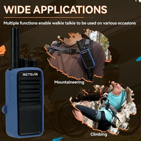 Retevis RA55 Mountain Radios, 148g Noise Reduction 2 Way Radio, 1200mAh Rocky Walkie Talkies Long Range, Carabiner Clip, Rechargeable Two Way Radios for Mountaineering, Climbing, Camping 2 Pcs in Saudi Arabia