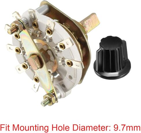 uxcell 1P9T 1 Pole 9 Position 1-Deck Band Channel Rotary Switch Selector with Knob in Saudi Arabia