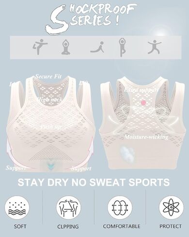 RUNNING GIRL Sports Bras for Women High Support,Seamless Ribbed Longline High Neck Sports Bra Racerback Padded Crop Top Yoga in Saudi Arabia