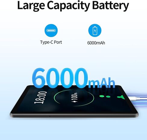 2024 10.1 inch Android 13 Tablets, Octa-Core Processor, 8GB RAM 64GB ROM 512GB Expanable , 6000mAh Battery, HD IPS Touch Screen, 5G/2.4G WiFi6, Bluetooth 5.0, Split Screen, Widget Support (Blue) in Saudi Arabia