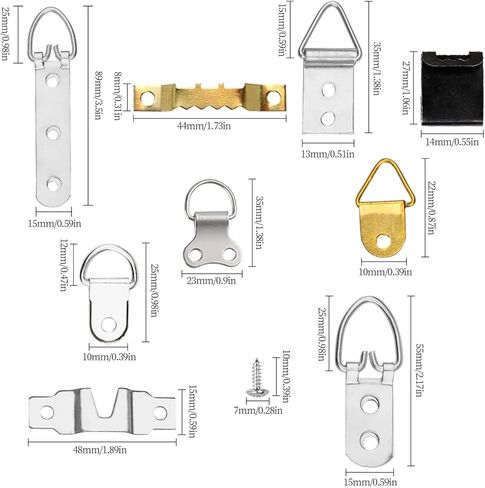 96 قطعة من شماعات إطار الصورة، مجموعة تعليق الصور مع براغي وخطاطيف للصور لتعليق لوحة الصور العائلية على الحائط in Kuwait