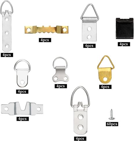 96 قطعة من شماعات إطار الصورة، مجموعة تعليق الصور مع براغي وخطاطيف للصور لتعليق لوحة الصور العائلية على الحائط in Kuwait