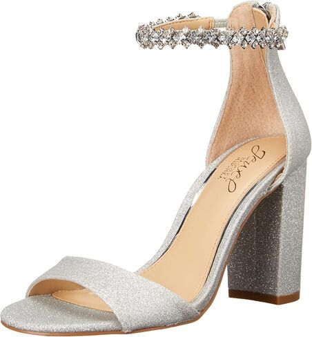 Jewel Badgley Mischka Women's Louise Heeled Sandal, Silver, 6.5 in Saudi Arabia